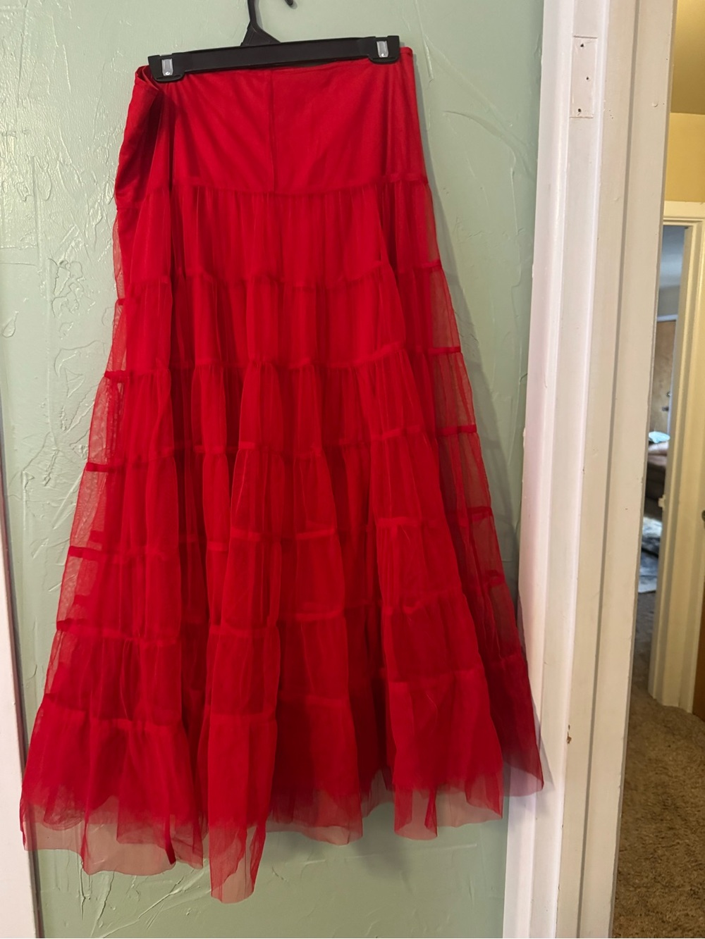 Vintage Collection Red Tiered A-Line Tulle Skirt